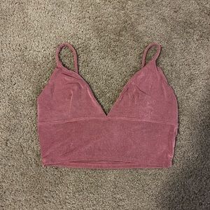 Urban outfitters Sparkly pink glitter crop top